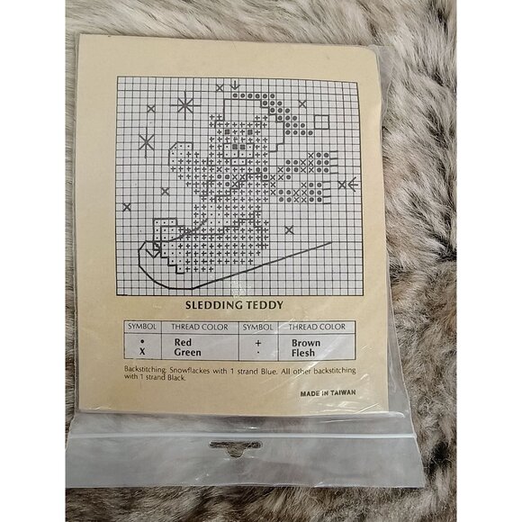 Traditions Cross Stitch NEW Sledding Teddy T8548 - Picture 2 of 4